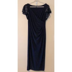 Navy blue formal floor length size 16 dress.